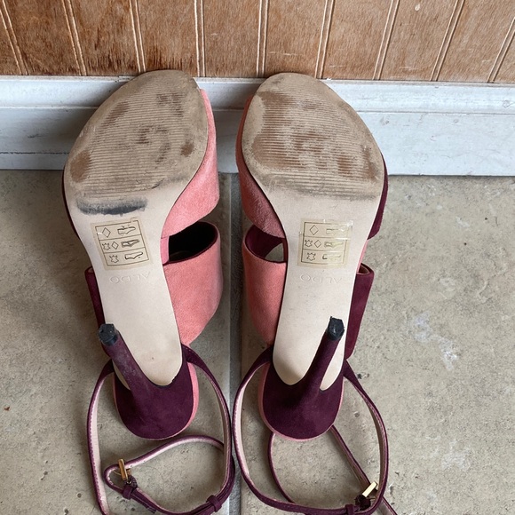 Aldo Women's Dual-Tone Sandals in Pink and Burgundy - Picture 5 of 8